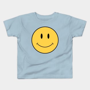 classic acid house smiley face emoji dimples Kids T-Shirt